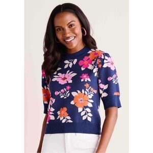 Beautiful Floral Shirt Sleeve Sweater